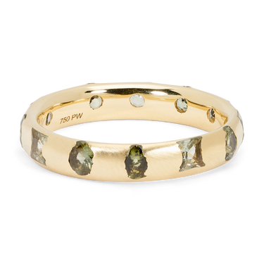Green Mixed Cut Celeste Ring - Made to Order